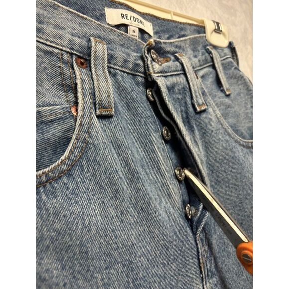 Re/done Hi-rise Jeans  Womens 80's light retro peg leg size 24 style 160-3w8zje - Picture 3 of 10